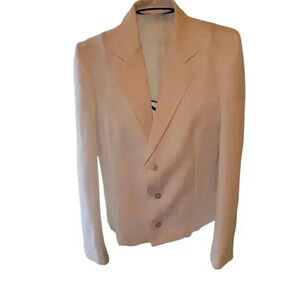 Smart White Summer  Weight Jacket 3 Button Blazer Summer Dining Out